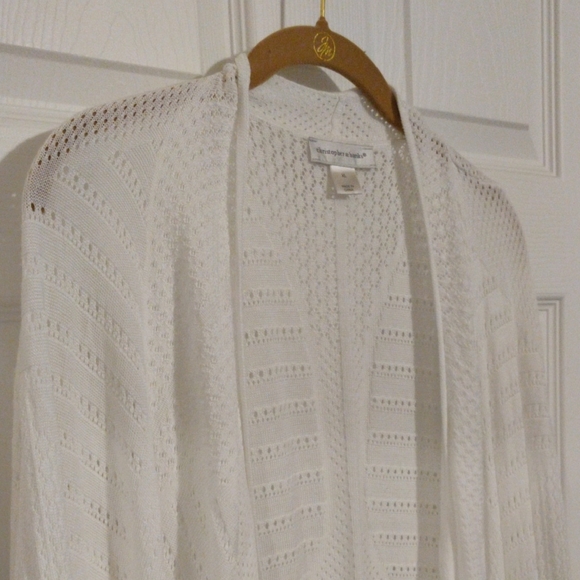 Christopher & Banks White Open-Front Cardigan - Picture 3 of 7